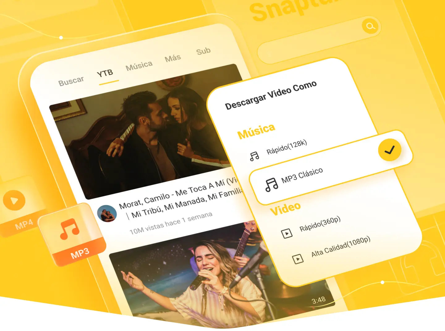 Snaptube MP3 Downloader Interface